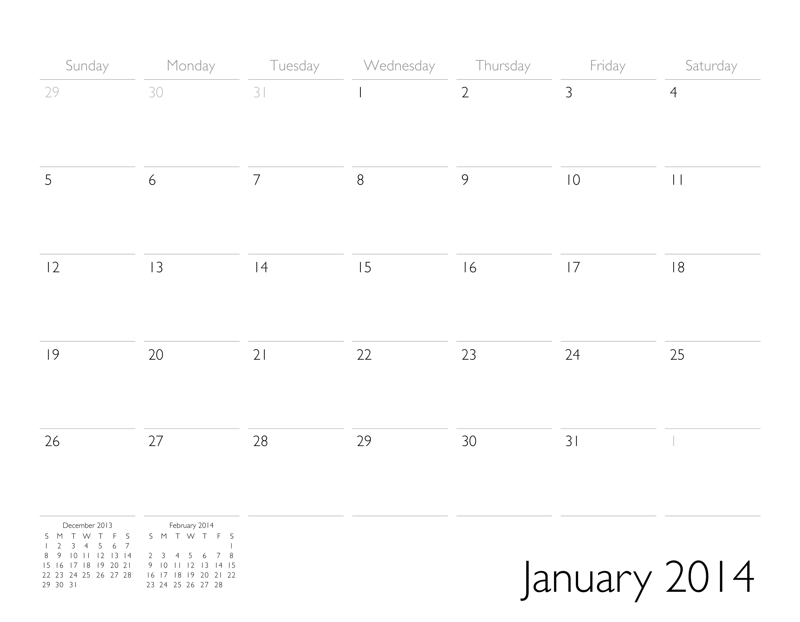 2014 Designer Calendar  Template