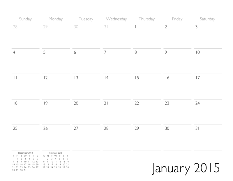 2015 Designer Calendar Template
